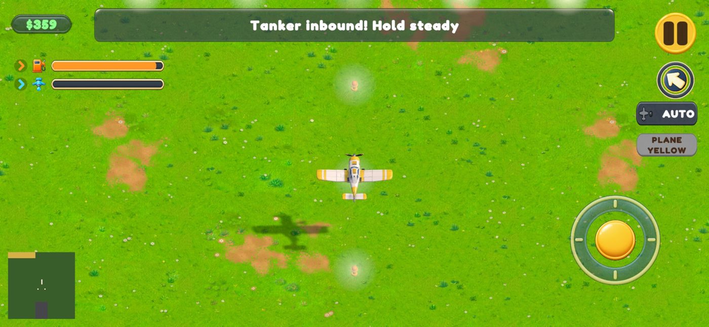A tanker plane arriving to refuel the crop duster in mid-air